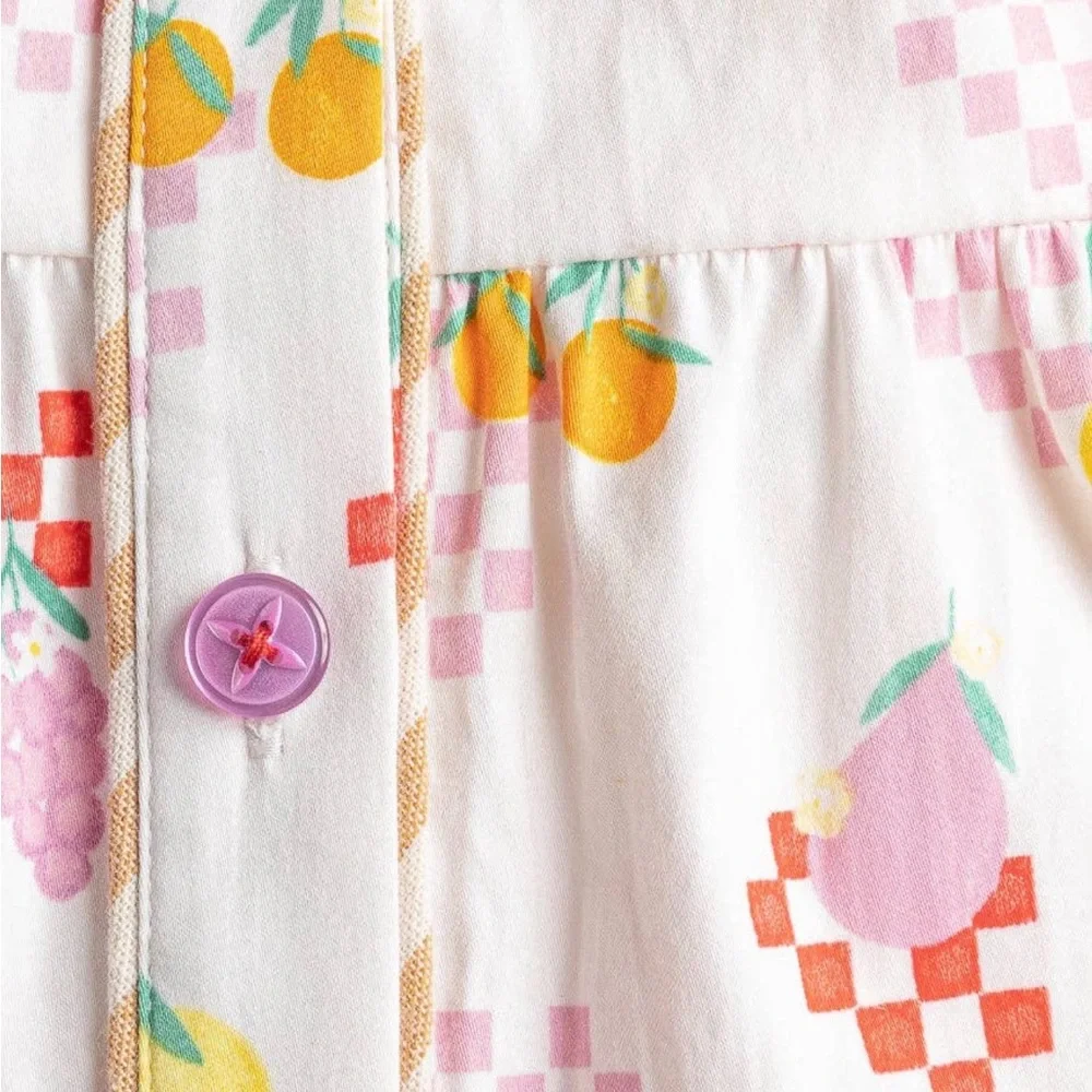 FINDING FOXTALE Fruit Print Tiered Dress
